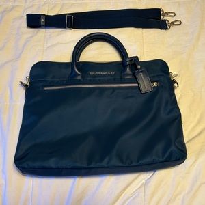 Briggs & Riley slim business case; navy blue and silver